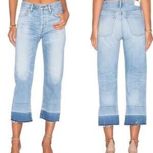 Citizens of Humanity Cora Crop relaxed undone hem jeans
